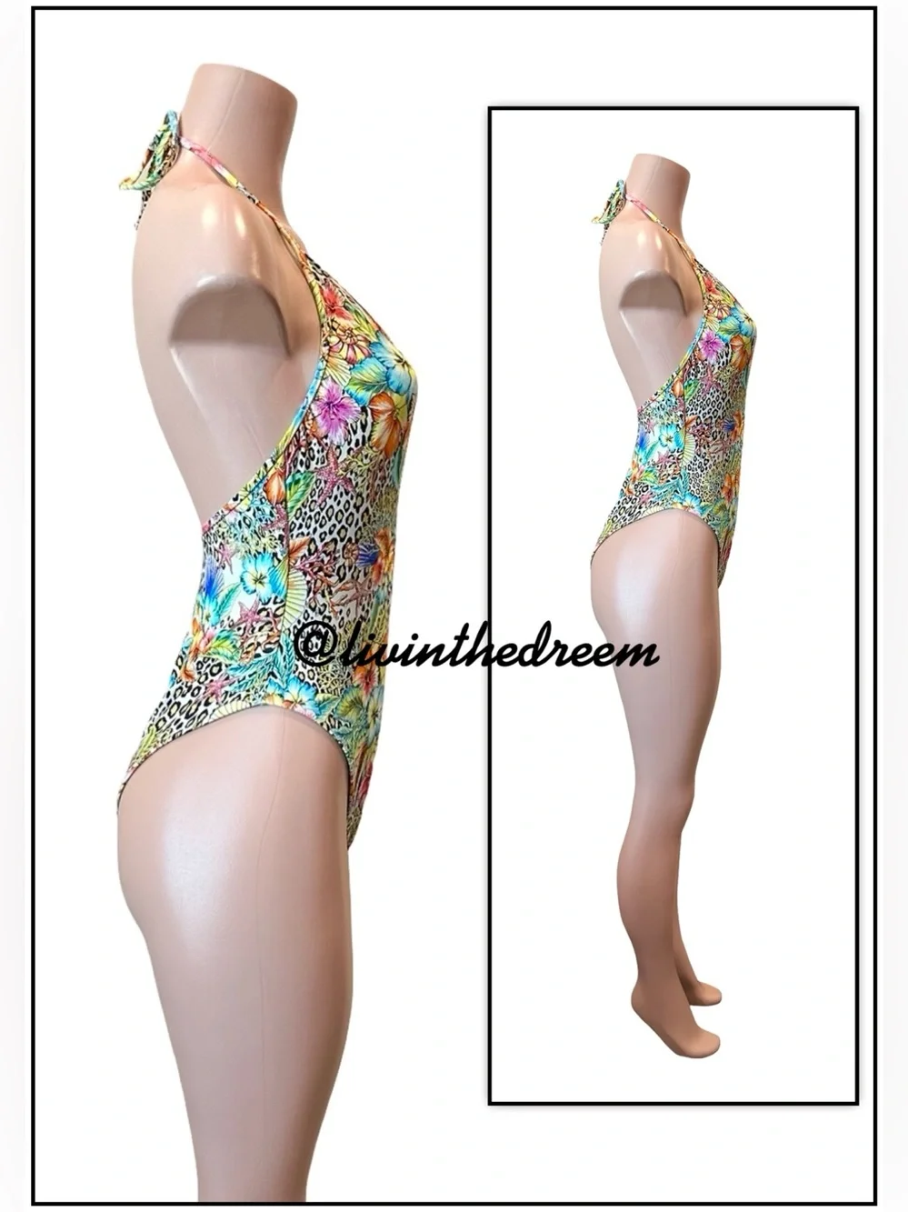 Luli Fama Jungle Tropical Floral Plunge One-Piece Swimsuit - Multicolor SZ XL